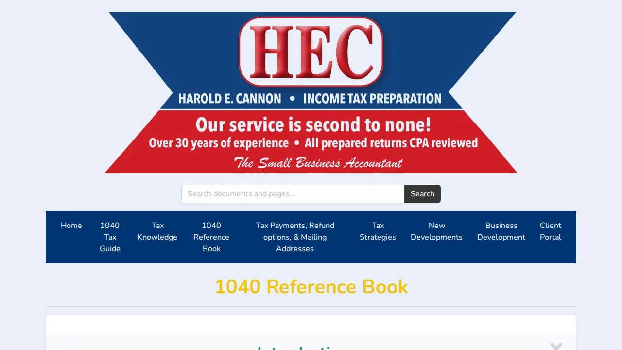 HEC Tax Services page