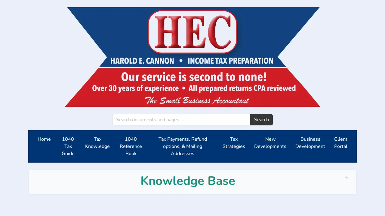 HEC Tax Services page