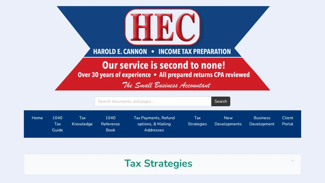 HEC Tax Services page