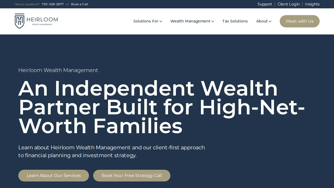 Heirloom Wealth Management page