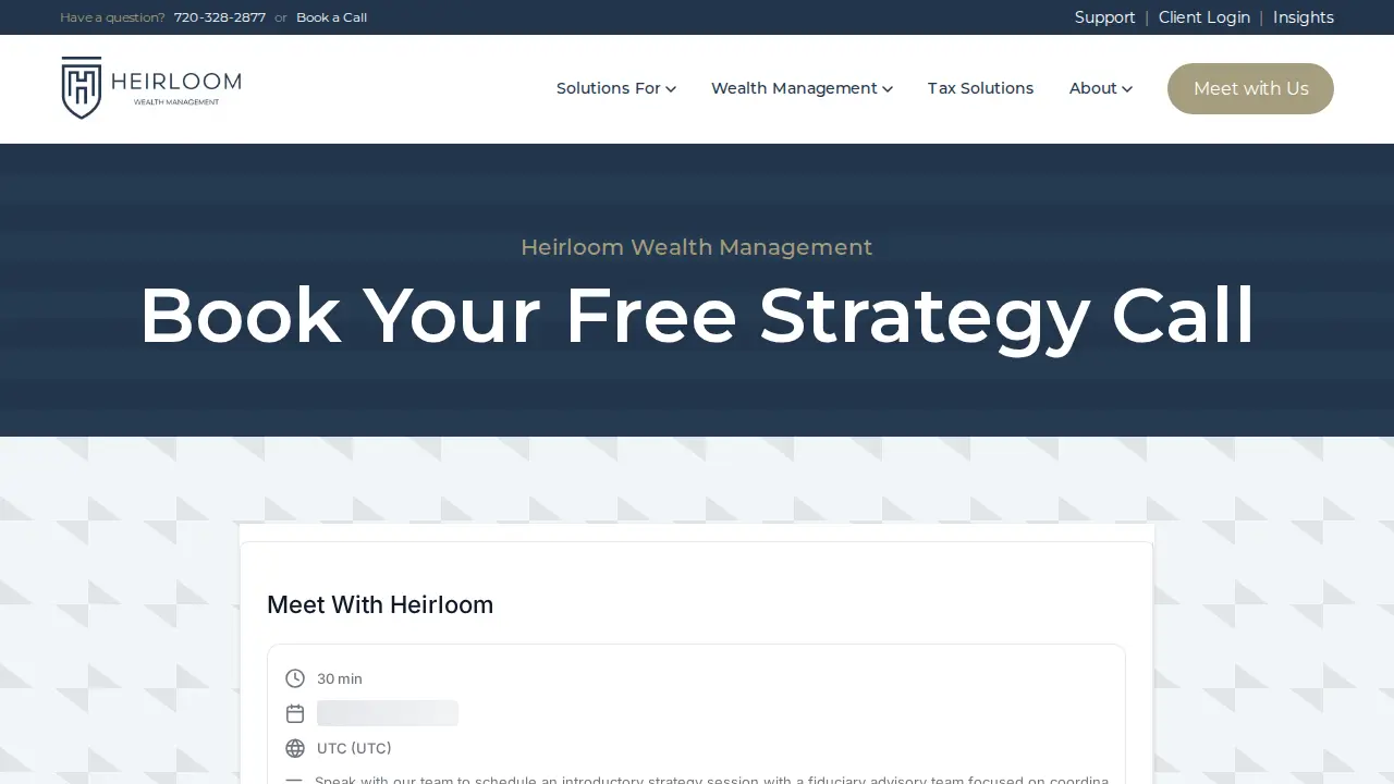 Heirloom Wealth Management page