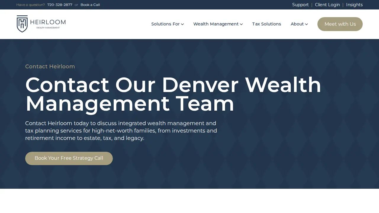 Heirloom Wealth Management page