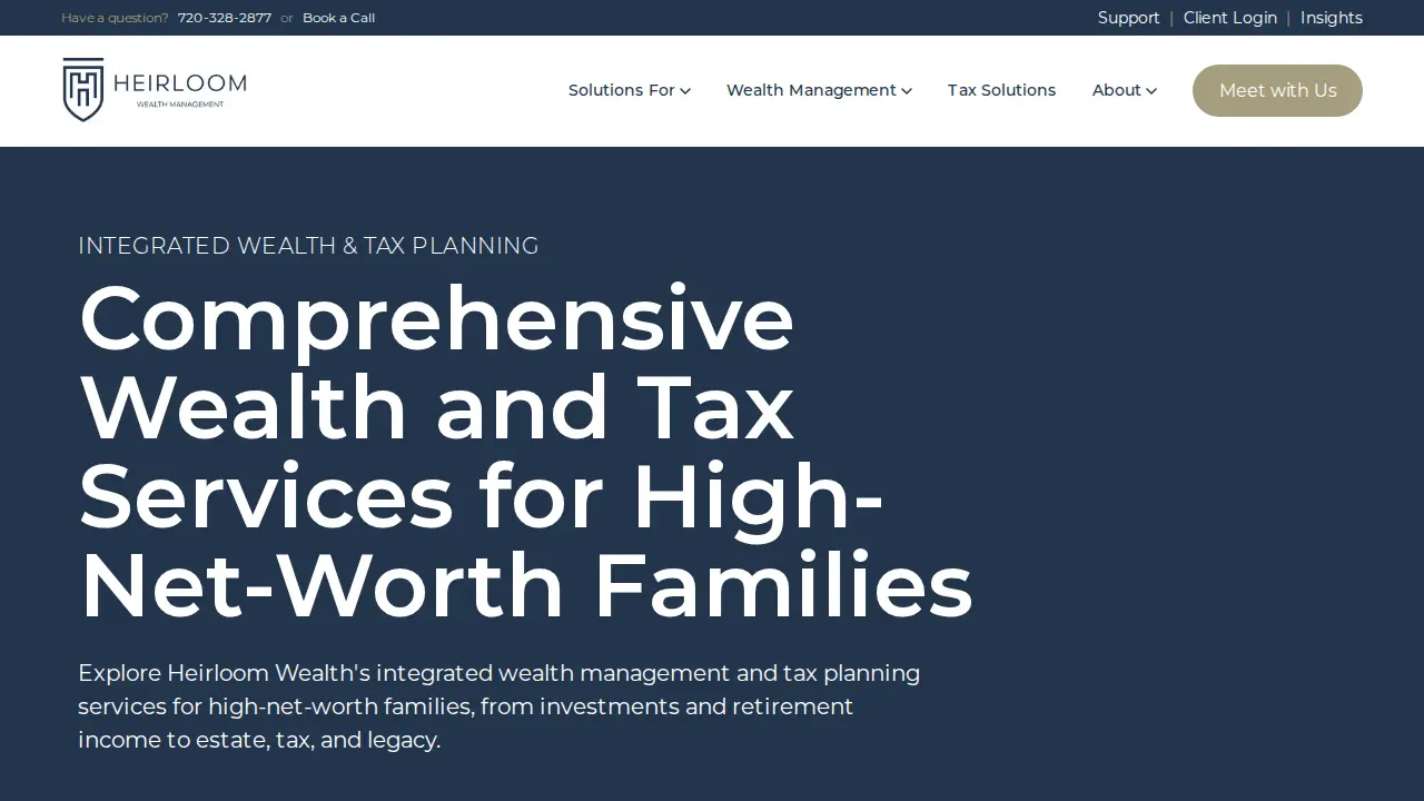 Heirloom Wealth Management page