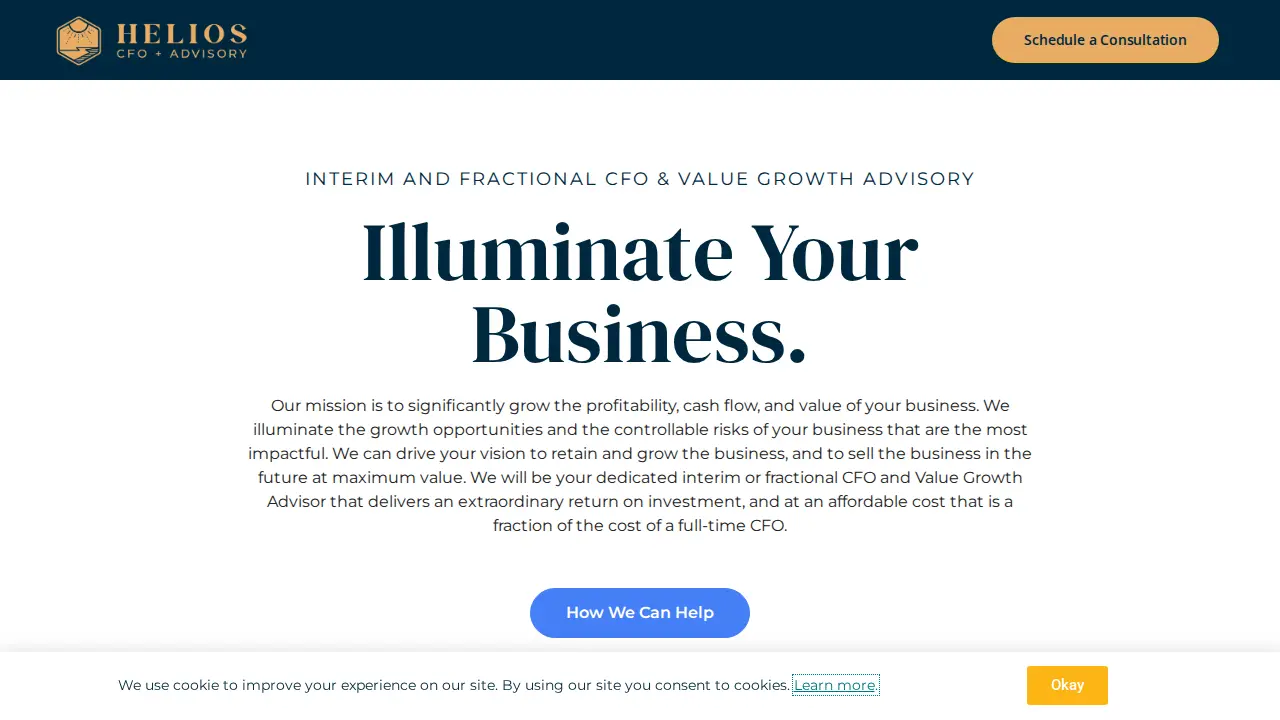 Helios CFO + Advisory website