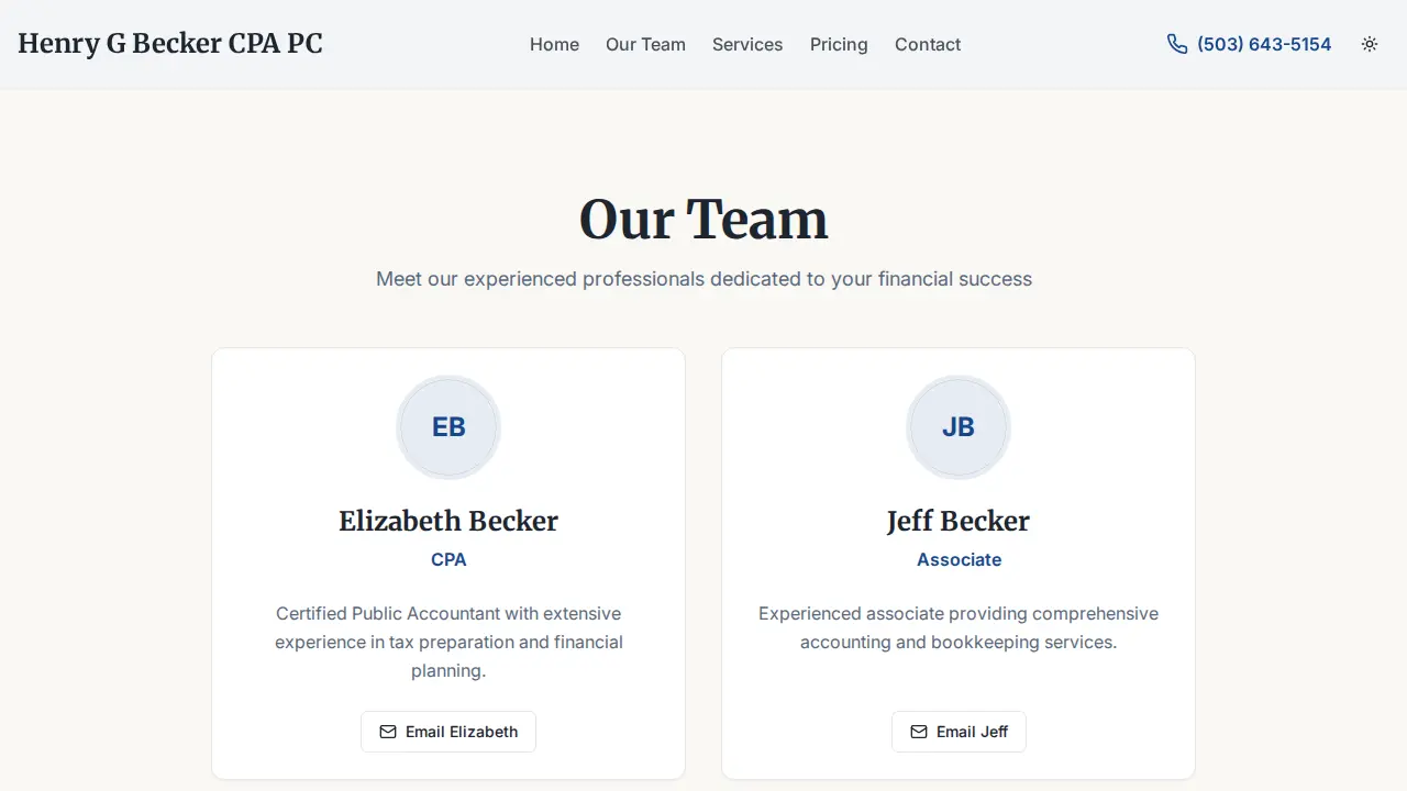 Henry G Becker PC page