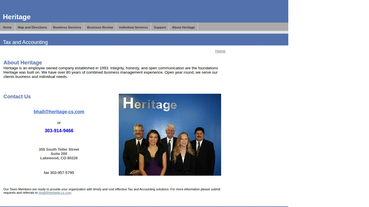Heritage Tax & Accounting page