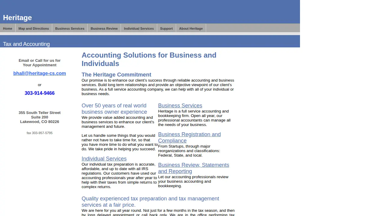 Heritage Tax & Accounting page