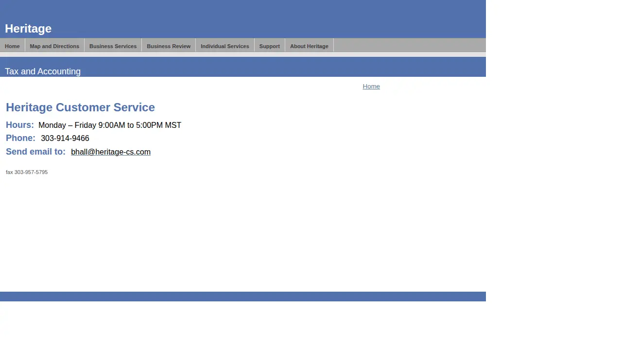 Heritage Tax & Accounting page
