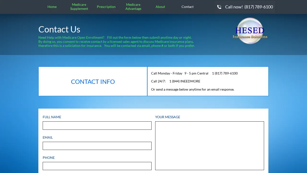 Hesed Insurance Solutions page