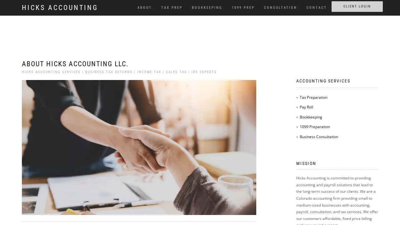 Hicks Accounting Service Inc. page