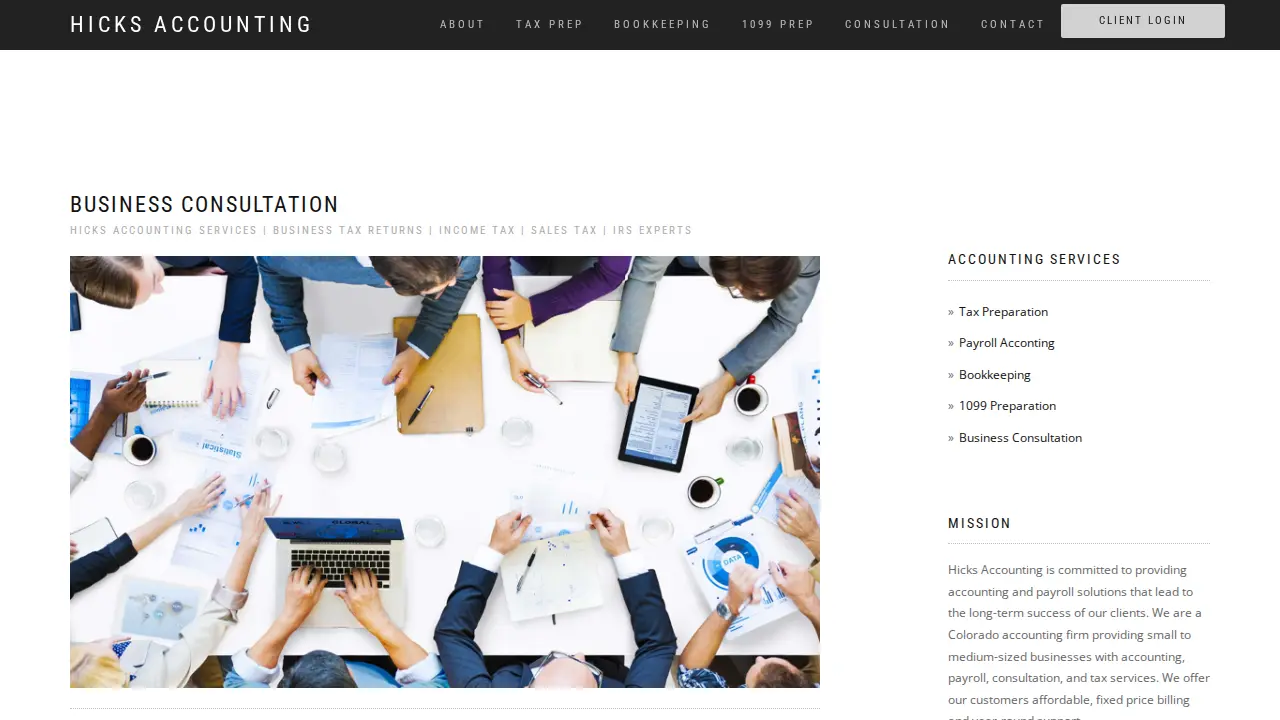 Hicks Accounting Service Inc. page