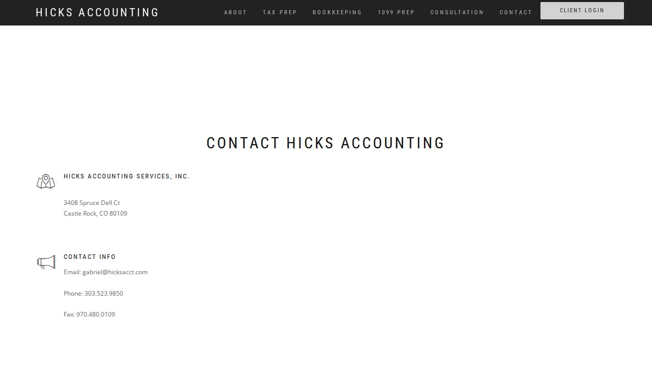 Hicks Accounting Service Inc. page