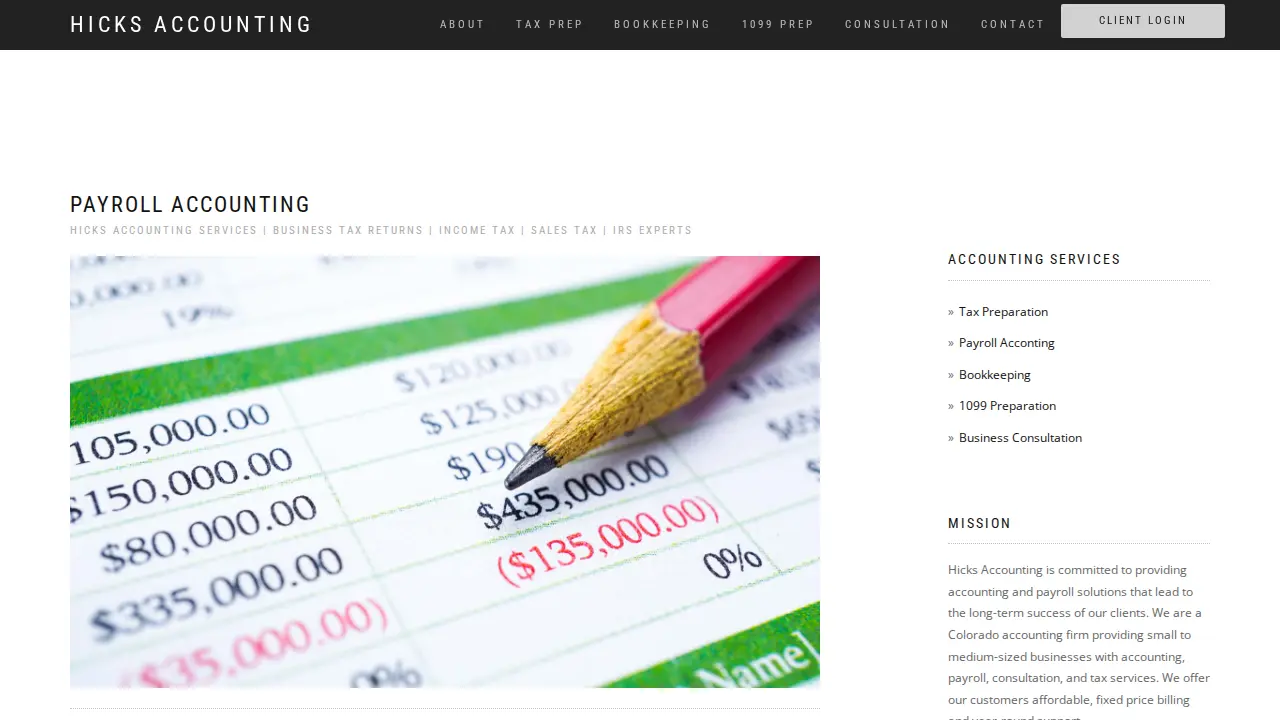 Hicks Accounting Service Inc. page