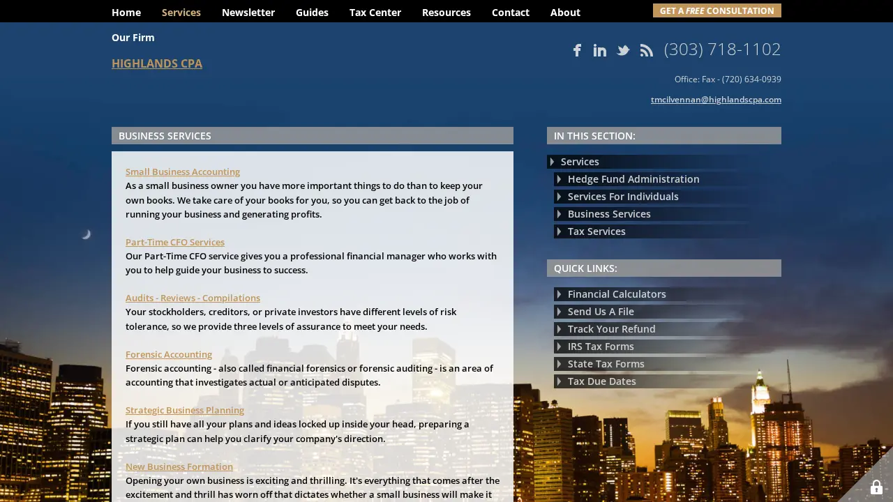 Highlands CPA, LLC page