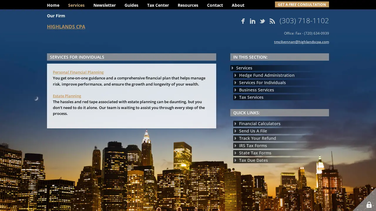 Highlands CPA, LLC page