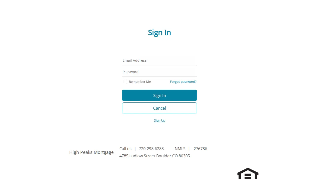 High Peaks Mortgage page