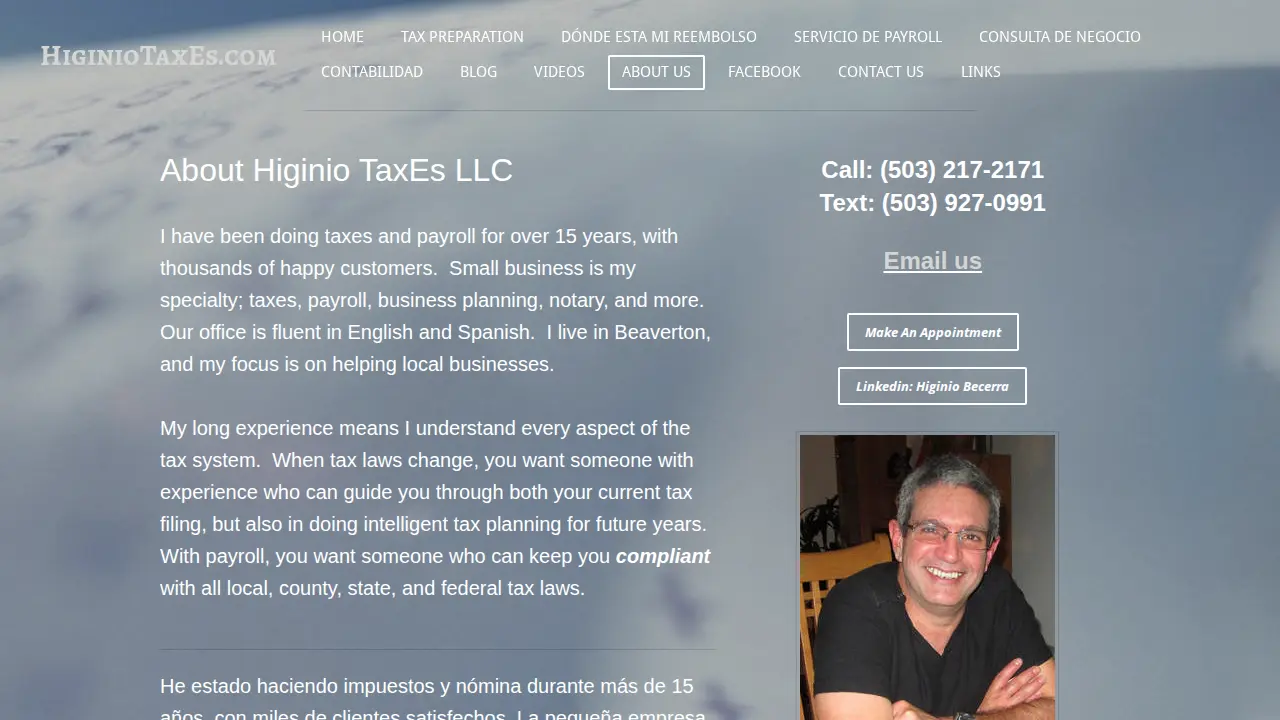 Higinio TaxEs LLC page
