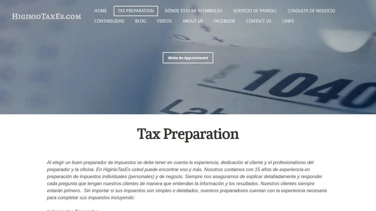 Higinio TaxEs LLC page