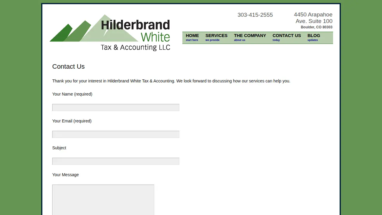 Hilderbrand White Tax & Accounting page
