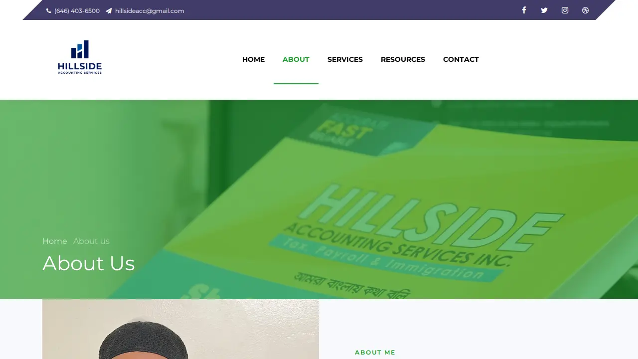 Hillside Accounting Services page