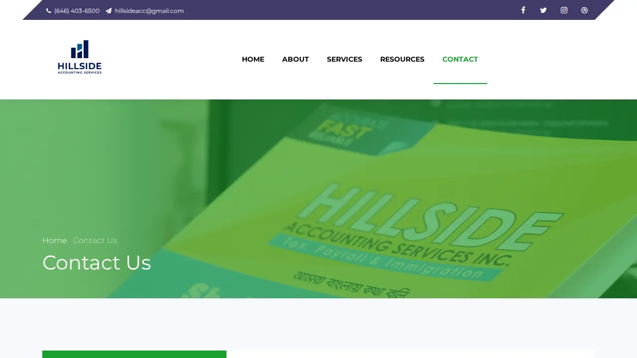 Hillside Accounting Services page