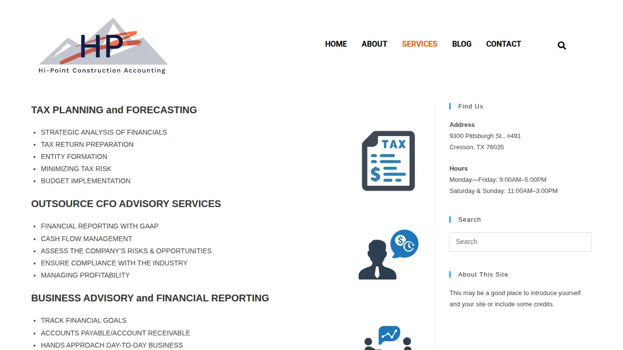 Hi-Point Construction Accounting page