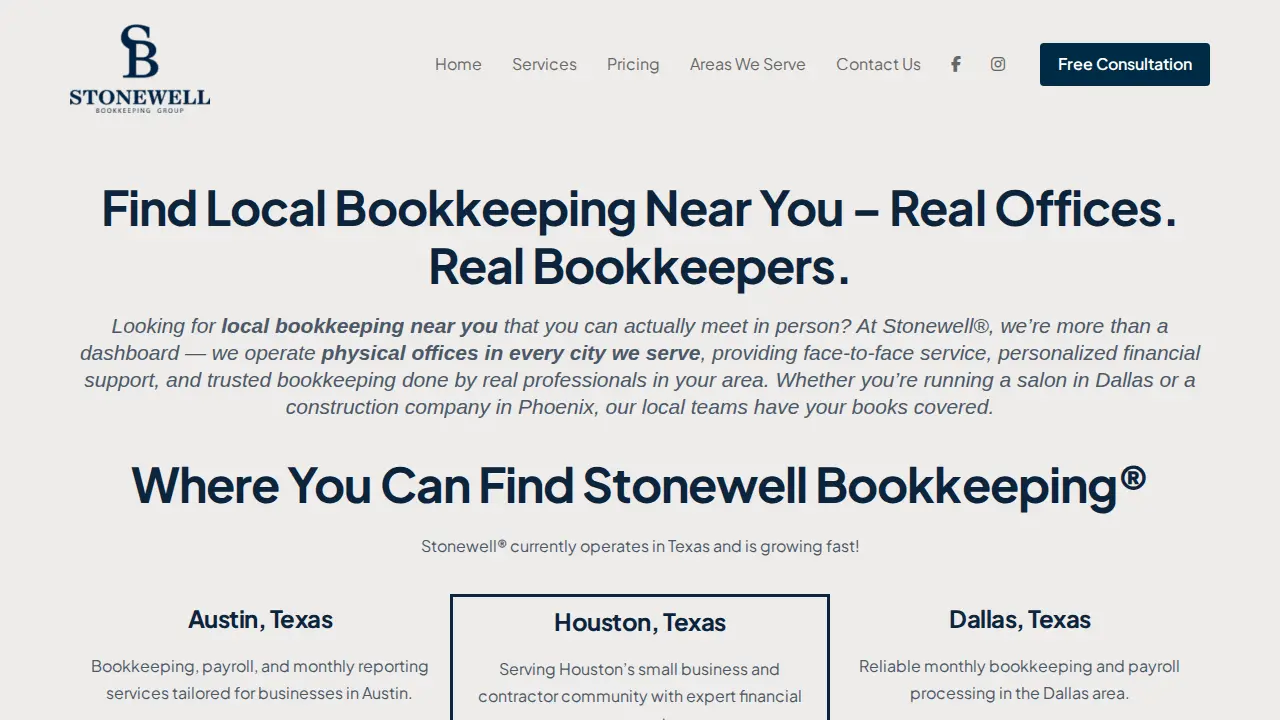 Stonewell Bookkeeping® Denver page