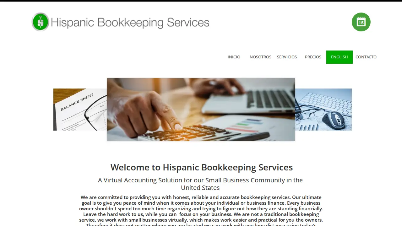 Hispanic Bookkeeping Services page