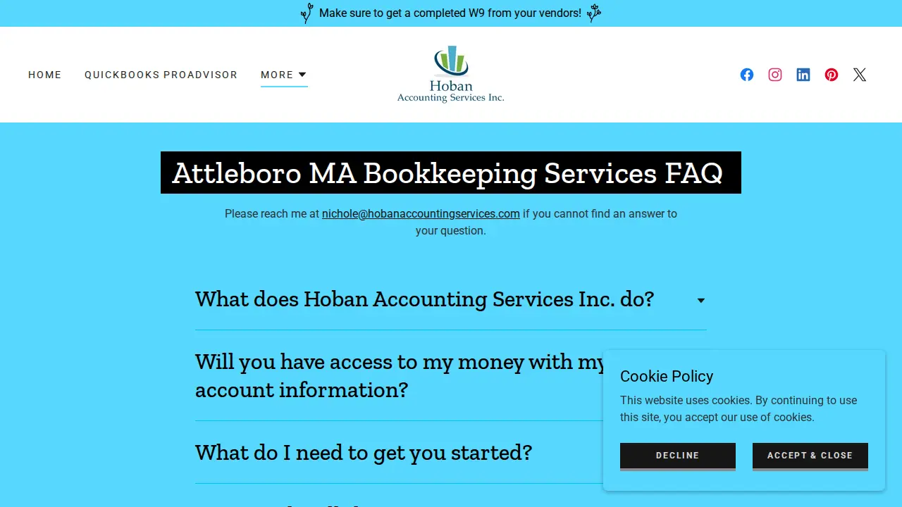Hoban Accounting Services Inc. page