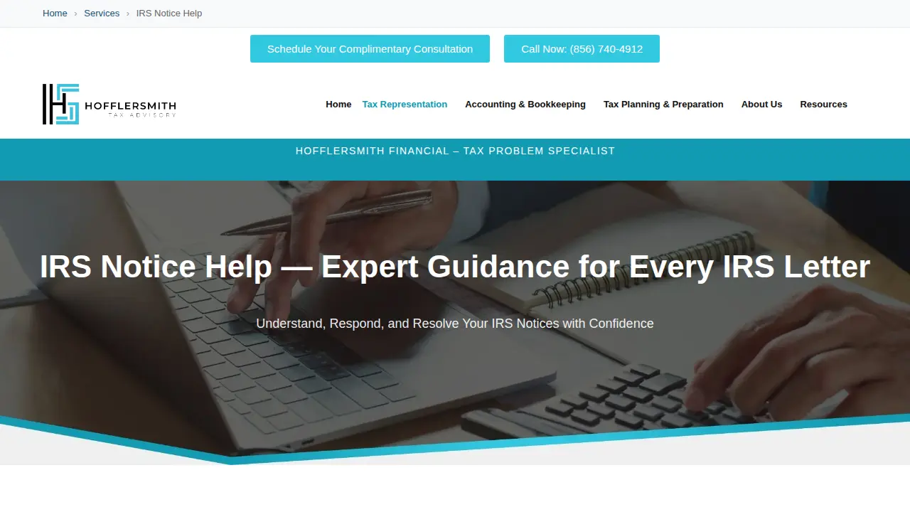 HofflerSmith Financial Services page