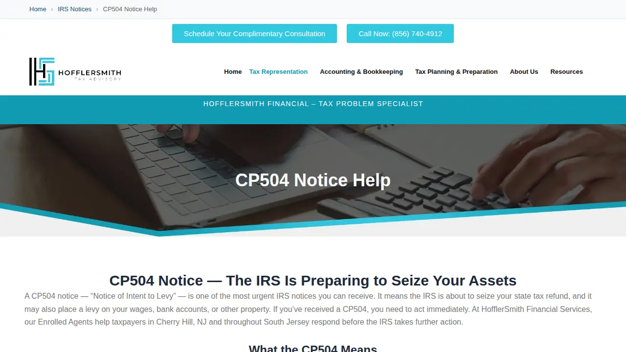 HofflerSmith Financial Services page