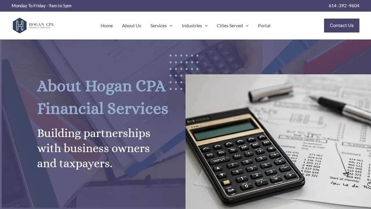 Hogan CPA Financial Services page