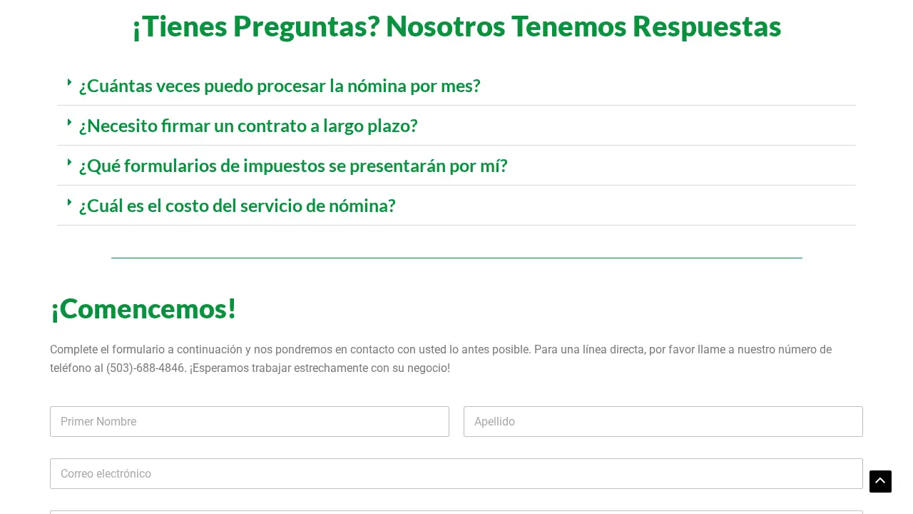 Hola Payroll page