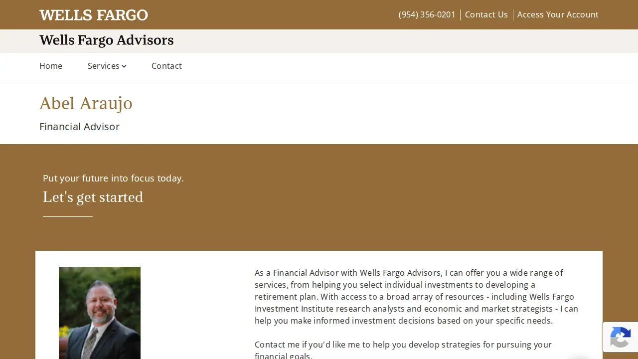 Wells Fargo Advisors page
