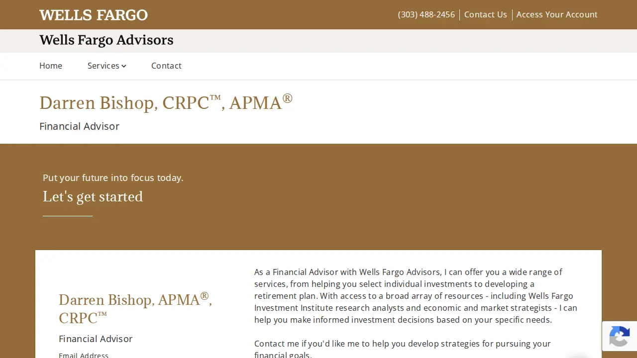 Wells Fargo Advisors page