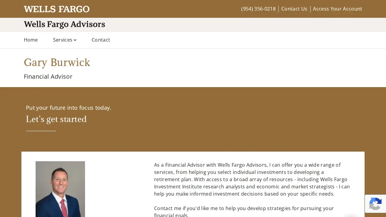 Wells Fargo Advisors page