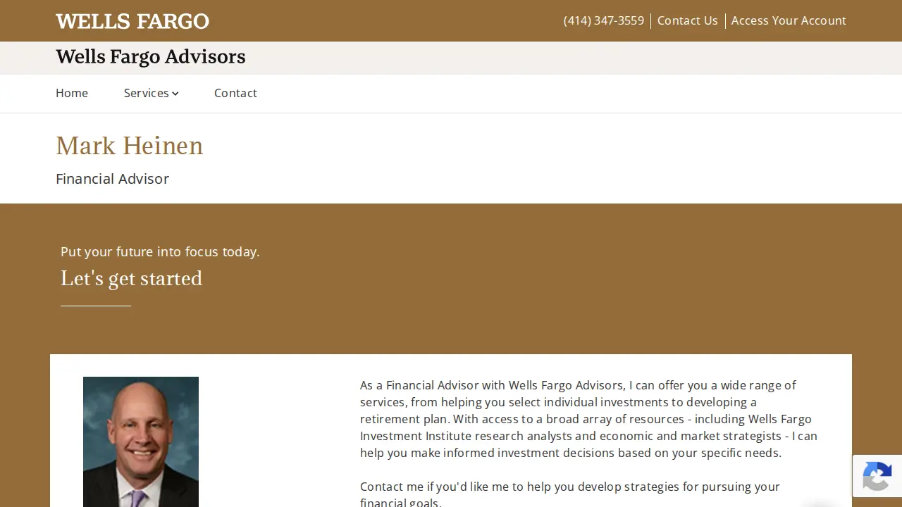Wells Fargo Advisors page