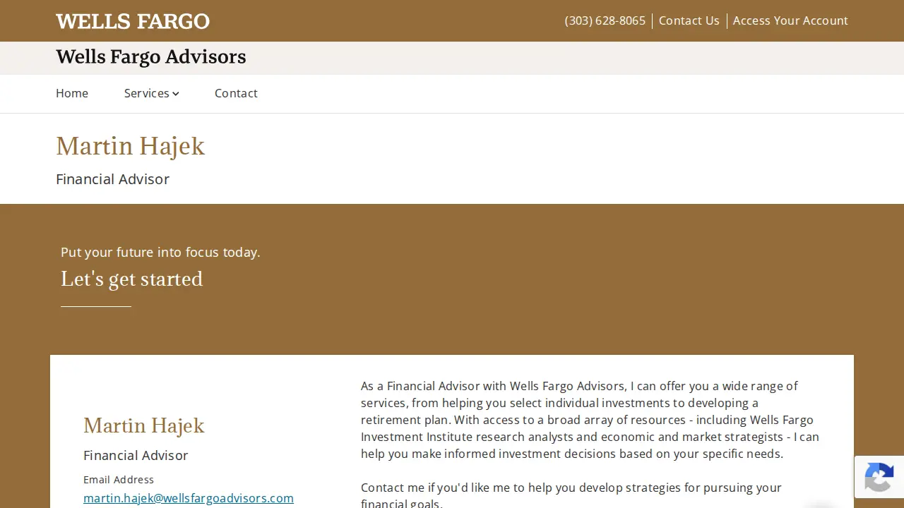 Wells Fargo Advisors page