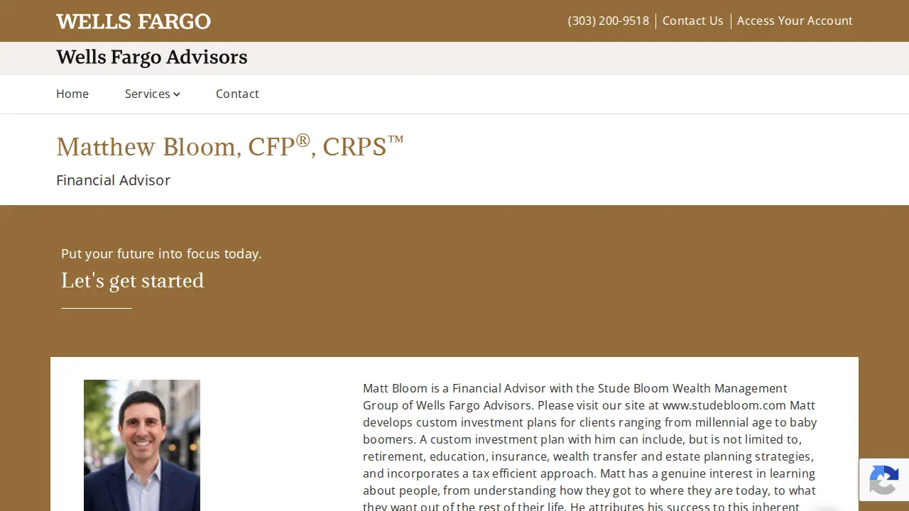 Wells Fargo Advisors page