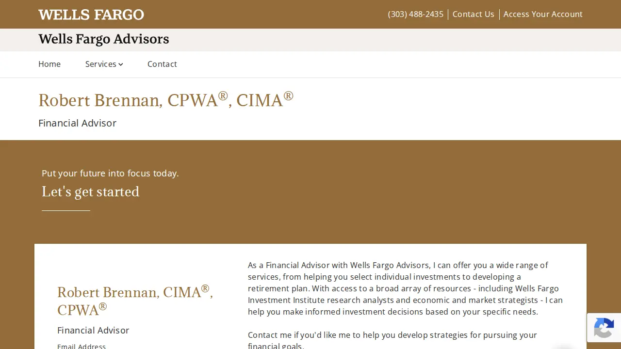 Wells Fargo Advisors page
