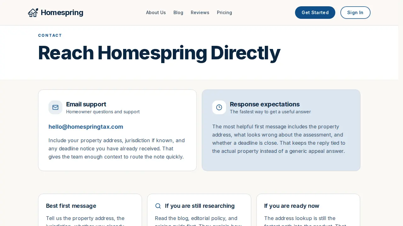 Homespring page