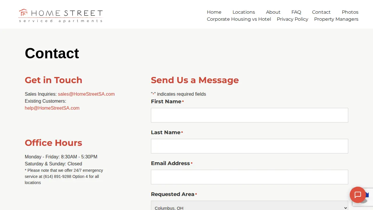 Home Street Serviced Apartments page