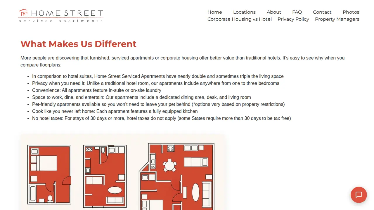 Home Street Serviced Apartments page