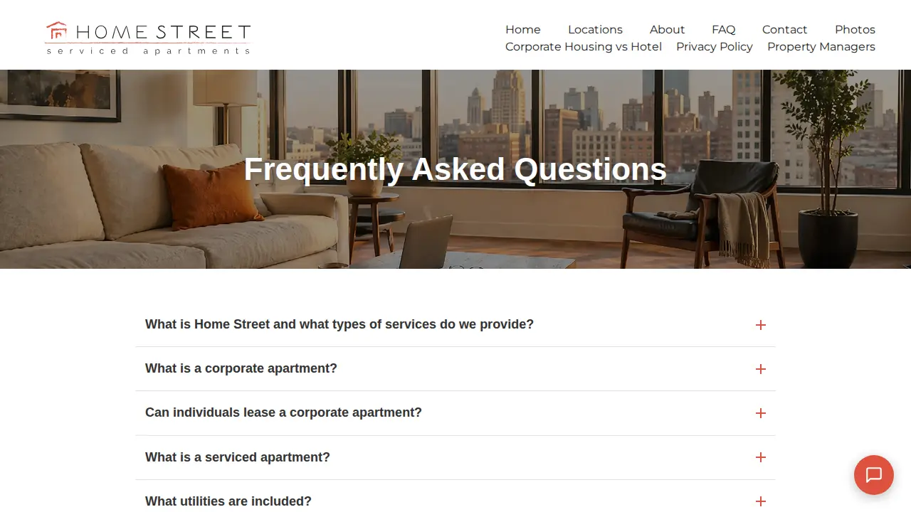Home Street Serviced Apartments page