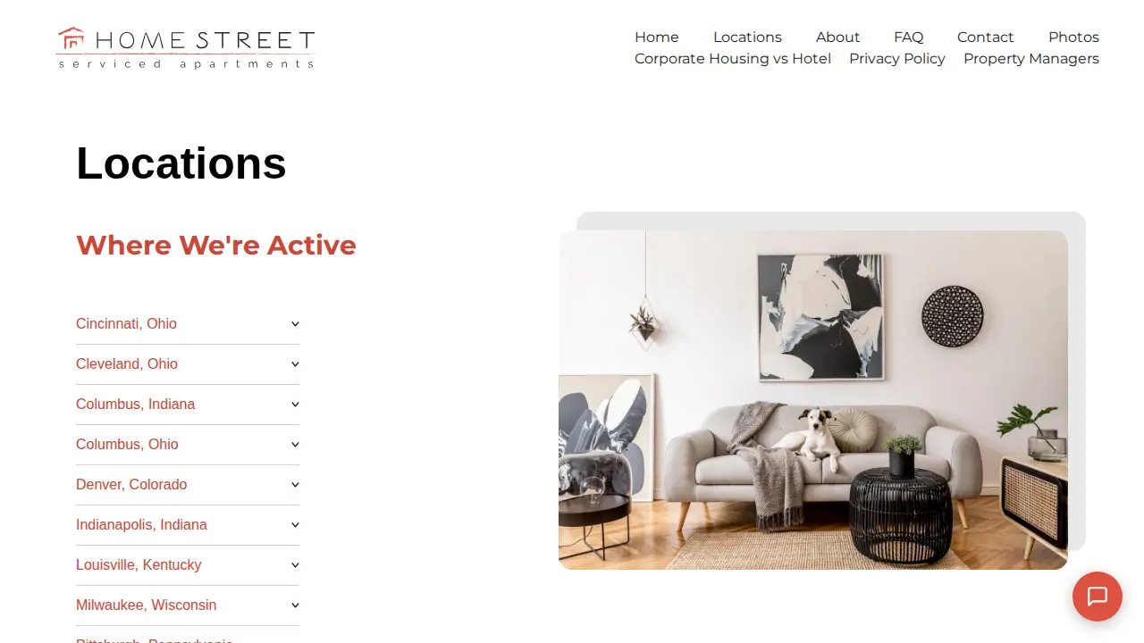 Home Street Serviced Apartments page