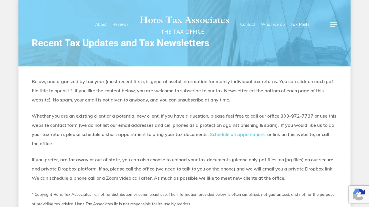 Hons Tax Associates page