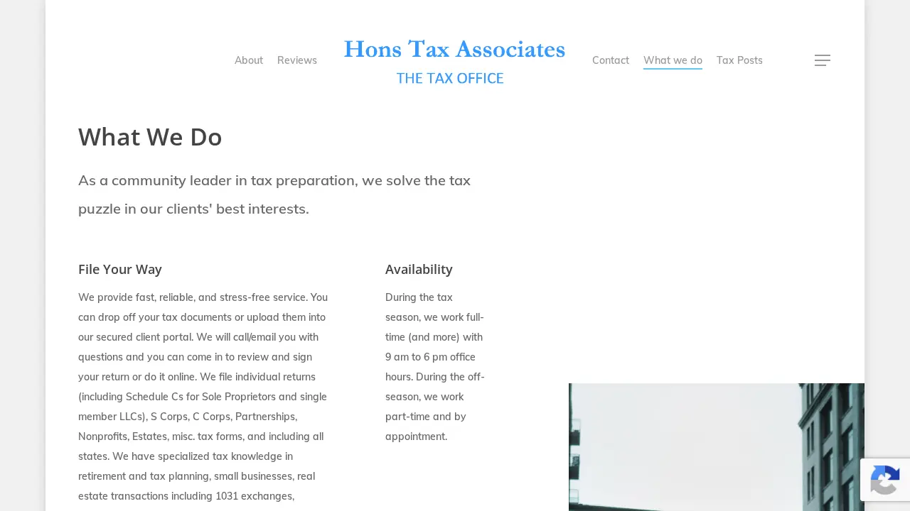 Hons Tax Associates page