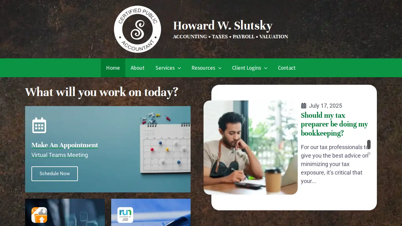 Howard W Slutsky CPA website