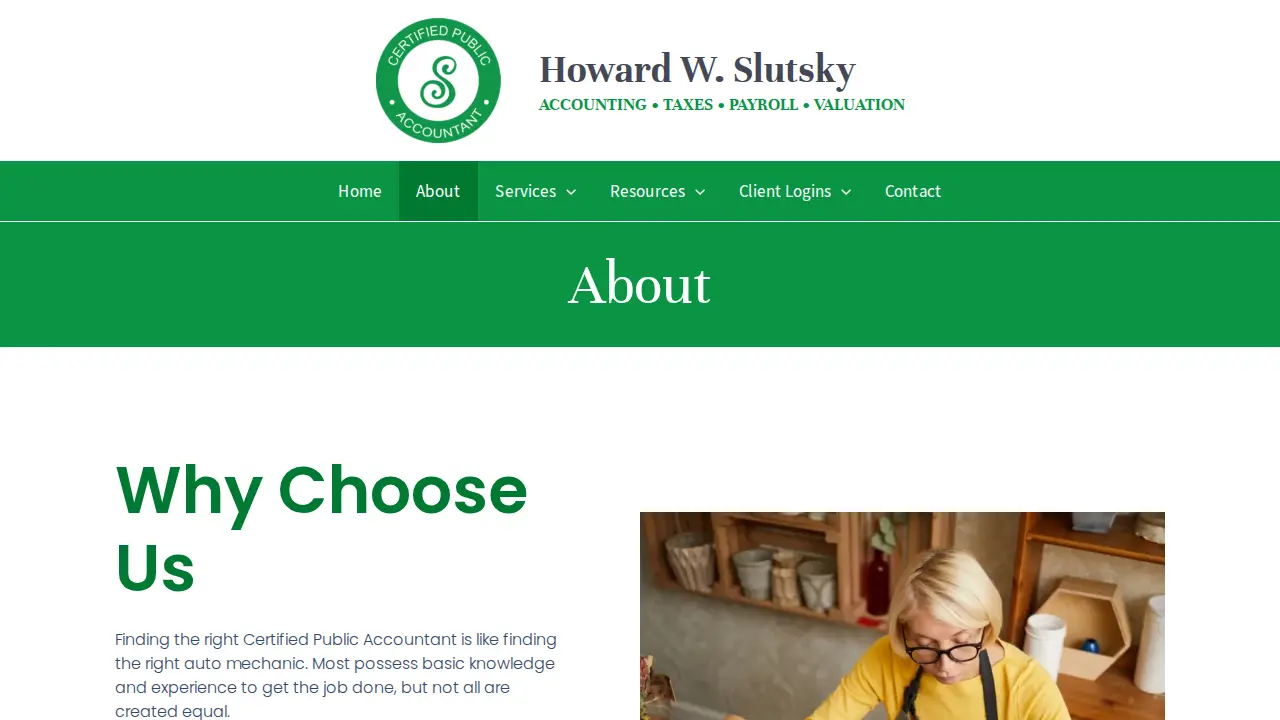 Howard W Slutsky CPA page