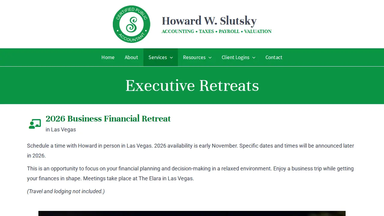 Howard W Slutsky CPA page